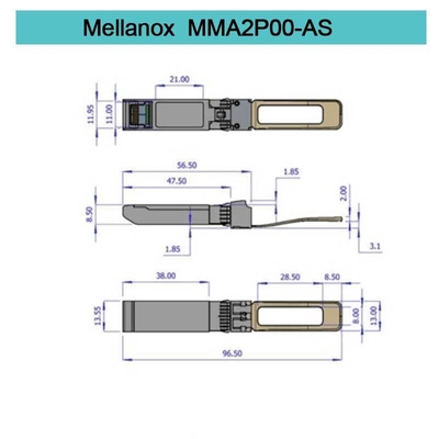 ماژول گیرنده ملانوکس SFP قابل اتصال MMA2P00-AS 25GbE LC-LC SR تا 100 متر