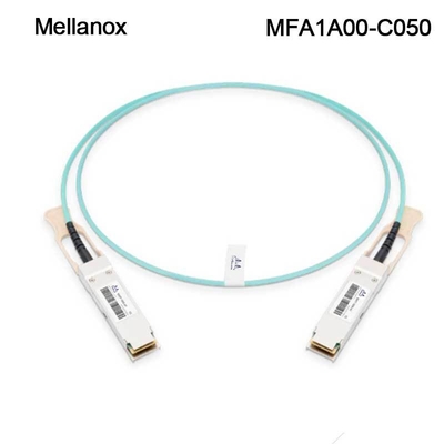 QSFP LSZH Mellanox AOC کابل نوری فعال MFA1A00-C050 100GbE 50m جدید و اصلی