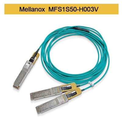 کابل MFS1S50-H003V AOC 200GbE به 2x100GbE QSFP56 به 2xQSFP56 MMF کابل AOC ملانوکس