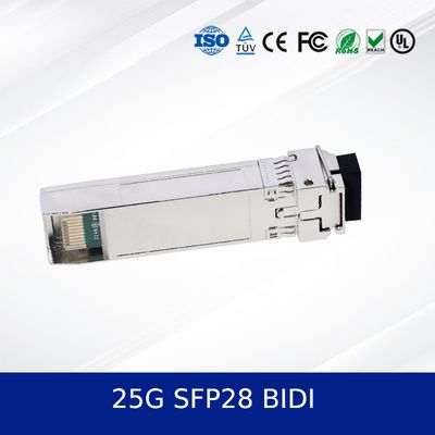 25G SFP28 BIDI 10KM ماژول گیرنده نوری دوگانه CDR Temp صنعتی، پشتیبانی DDM