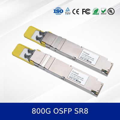 ماژول فرستنده و گیرنده نوری 800G OSFP SR8 با سرعت بالا، توان کم، مطابق با MSA
