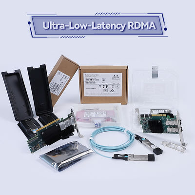 کارت شبکه MCX4121A-XCAT Mellanox 25Gb/S SFP28 QSFP28 کم تأخیر انعطاف پذیر