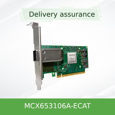 MCX653106A-ECAT اصلی اتصال X-6 100Gb / S دو پورت QSFP56 ادیپتر اترن