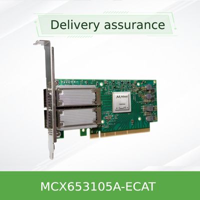 ConnectX 6 دو پورت آداپتور Mellanox کارت پشتیبانی 100Gb / S MCX653105A-ECAT