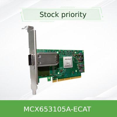 استاک MCX653105A-ECAT Mellanox کارت شبکه Nic Card ConnectX-6 100GbE پورت تک