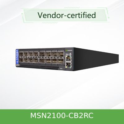 EDR Nvidia Mellanox Spectrum مبتنی بر سوئیچ 100gbe 1u Open Ethernet با Cumulus Linux MSN2100-CB2RC 16 پورت Qsfp28