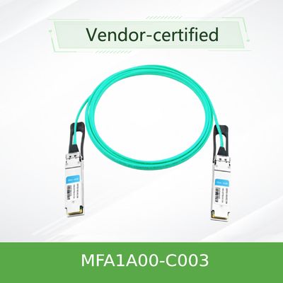 کابل نوری فعال QSFP LSZH Mellanox AOC MFA1A00-C003 100GbE 3m
