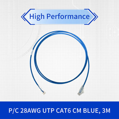 Superfine 28 AWG Cat 6 Patch Cord with 3M U/UTP RJ45 Plug for High-Density Networking