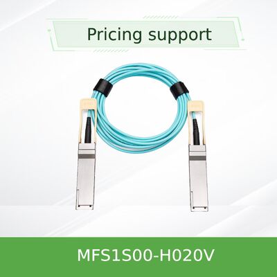 مِیلاناکس MFS1S00-H020V کابل نوری فعال QSFP56 با سرعت 200 گیگابیت بر ثانیه، 20 متری، راه‌حل اتصال متقابل مراکز داده با برد بلند