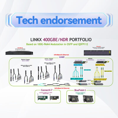کابل نوری فعال NVIDIA Mellanox MFS1S00-H020V 200Gb/s QSFP56 20 متری AOC برای HDR InfiniBand