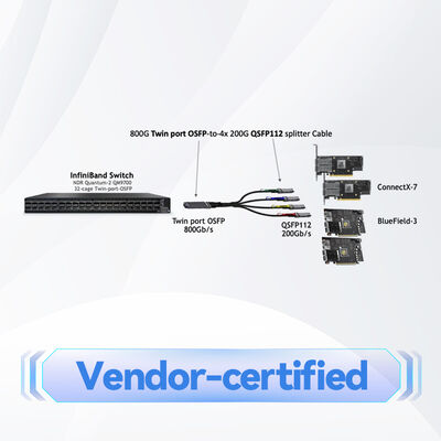 گیرنده MMA4Z00-NS Mellanox 800Gb/S دو پورت OSFP 2x400Gb/S چند حالته SR8 50m