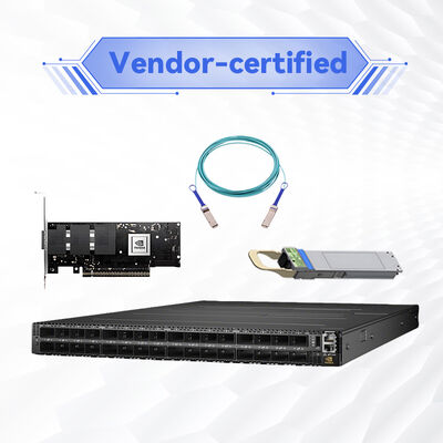 سوئیچ InfiniBand 400 گیگابیت بر ثانیه NVIDIA MQM9790-NS2F – NDR 64 پورت، 51.2 ترابایت بر ثانیه، مدیریت خارجی، 1U برای خوشه های HPC و AI