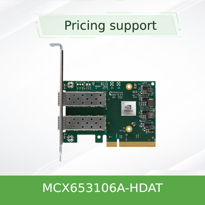 NVIDIA MCX653106A-HDAT ConnectX-6 200Gb / s InfiniBand کارتهای آداپتور ️ دو پورت QSFP56 ، PCIe Gen 4.0 x16 ، کم پروفایل