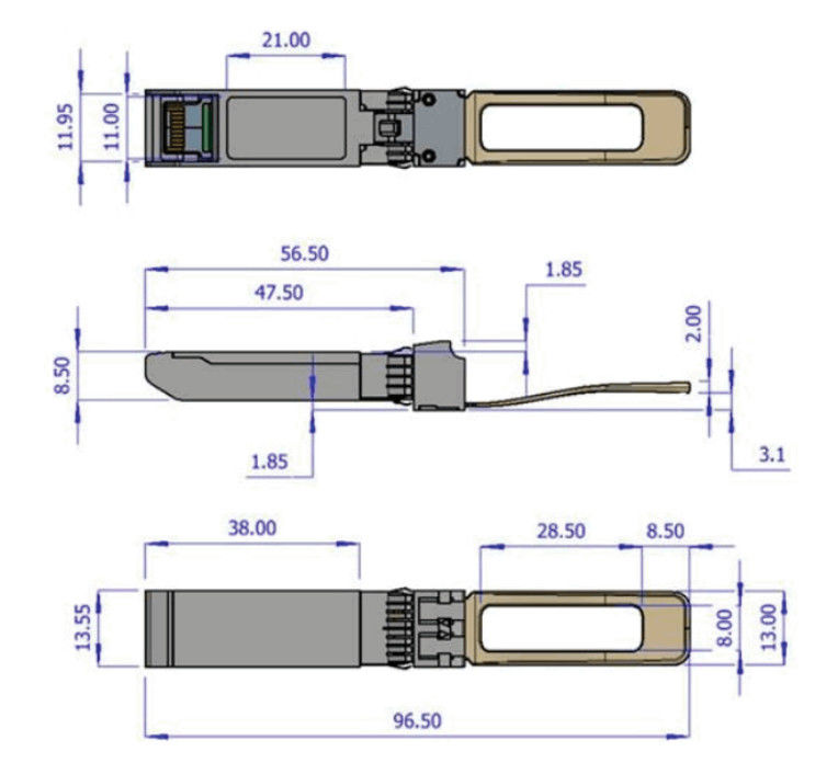 گیرنده نوری 40 گیگابایتی DDMI ملانوکس QSFP + 850 نانومتری MMA1B00-B150D MPO SR4 تا 150 متر