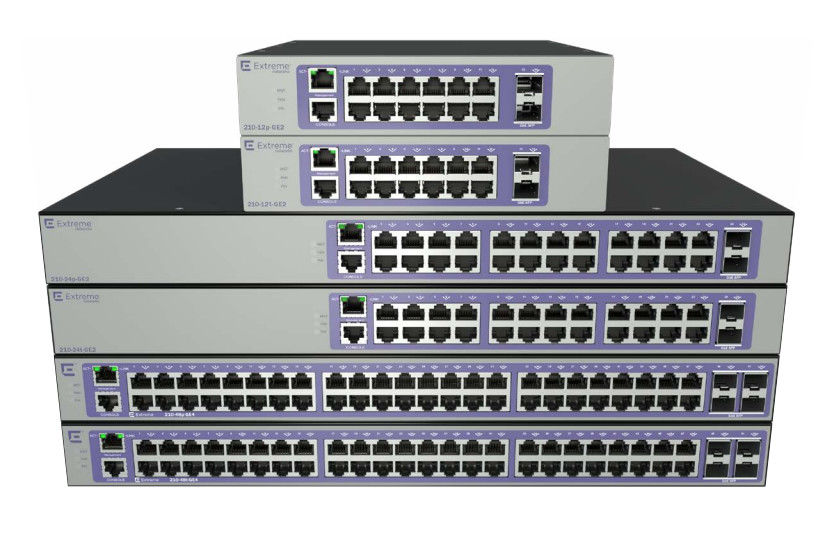 سوئیچ AVB شبکه Extreme Series 210 24T GE2 38.7Mpps 24 or 48 Gigabit Ports Layer 3