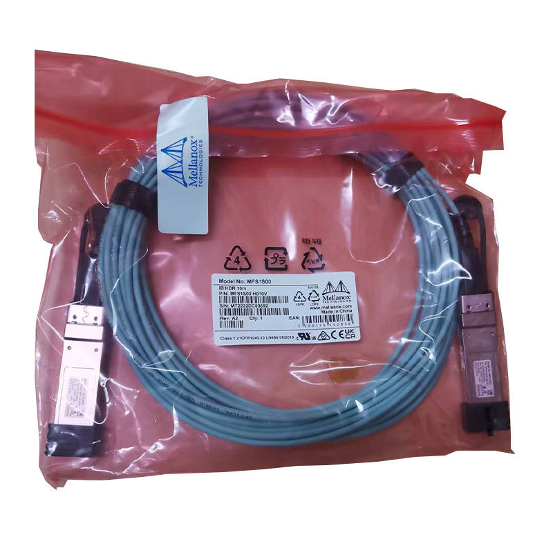 کابل ملانوکس با نرخ داده بالا QSFP56 AOC کابل نوری فعال MFS1S00-H010V کابل های اینفینی باند ملانوکس