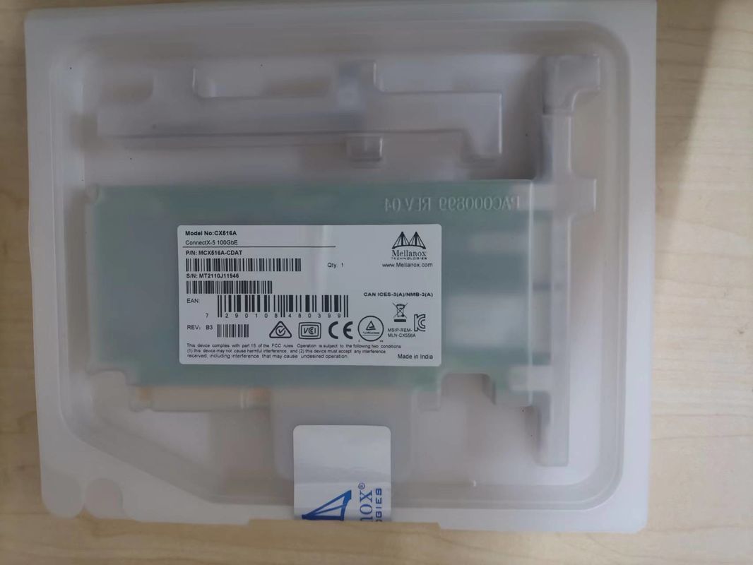 آداپتور برگه داده کارت شبکه دو پورت QSFP28 Mellanox 100gbe MCX516A-CDAT PCIe 4.0 X16 Tall Bracket