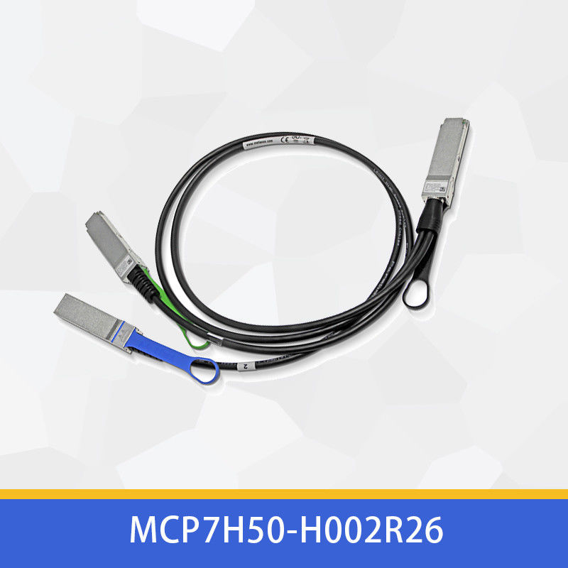 کابل فیبر 2 متری HDR100 ملانوکس DAC با اتصال مستقیم کابل فیبر MCP7H50-H002R26 MCP7H50-V0xxR QSFP56