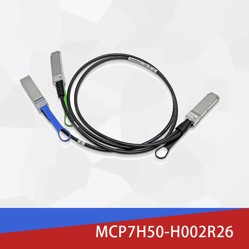 کابل فیبر 2 متری HDR100 ملانوکس DAC با اتصال مستقیم کابل فیبر MCP7H50-H002R26 MCP7H50-V0xxR QSFP56