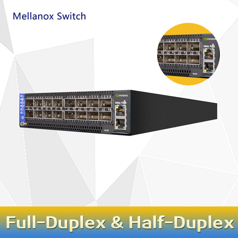 سوئیچ 2 هسته ای با عمق کوتاه Mellanox SN2000 MSN2100-CB2F 100GbE 1U 16 پورت QSFP28 2 منبع تغذیه AC X86