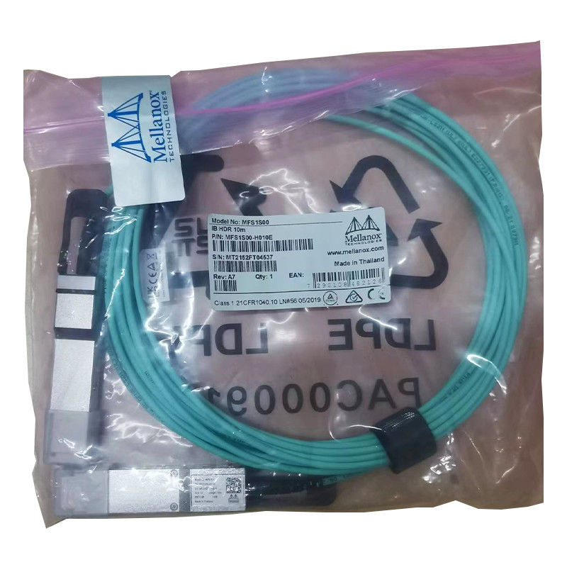 کابل AOC MFS1S50-H010V 200GbE به 2x100GbE QSFP56 به 2xQSFP56 MMF Mellanox AOC کابل