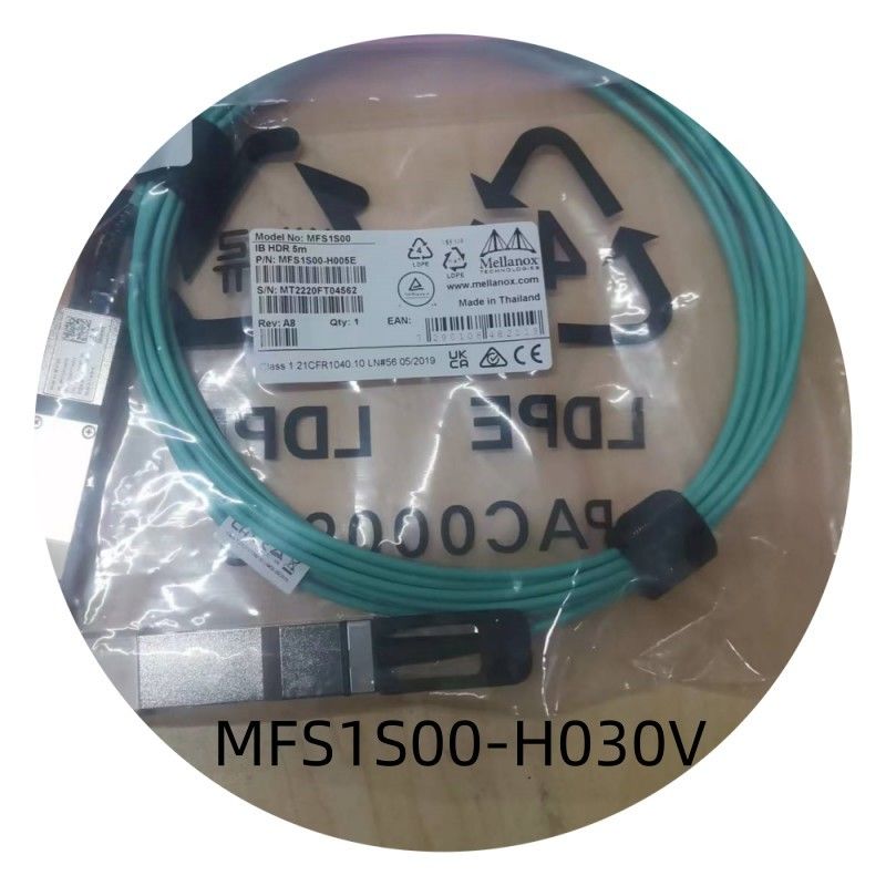 MFS1S00-H030V IB 200G mellanox کابل شبکه AOC کابل شبکه 30M QSFP56 سرعت بالا کم تأخیر