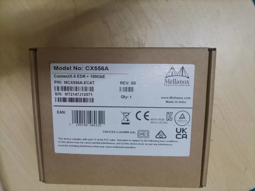 ConnectX-5 Ex VPI آداپتور کارت شبکه Mellanox EDR InfiniBand و 100GbE دو پورت QSFP28 MCX556A-EDAT