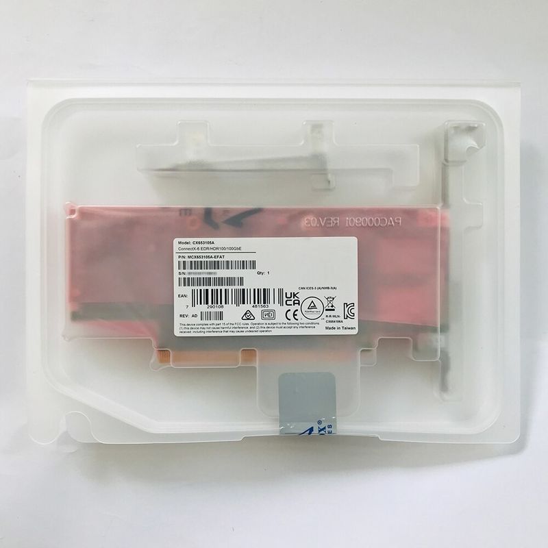 کارت شبکه 100 گرمی MCX653105A-EFAT Mellanox ConnectX-6 VPI برای سرور