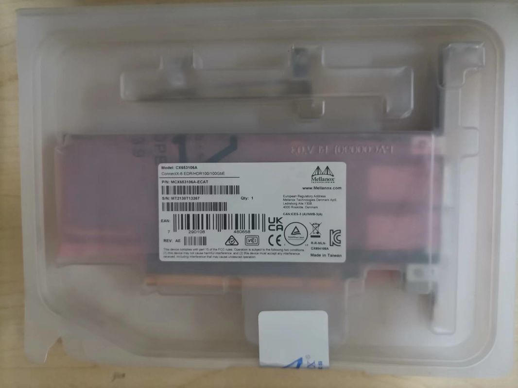 MCX653106A-ECAT اصلی اتصال X-6 100Gb / S دو پورت QSFP56 ادیپتر اترن