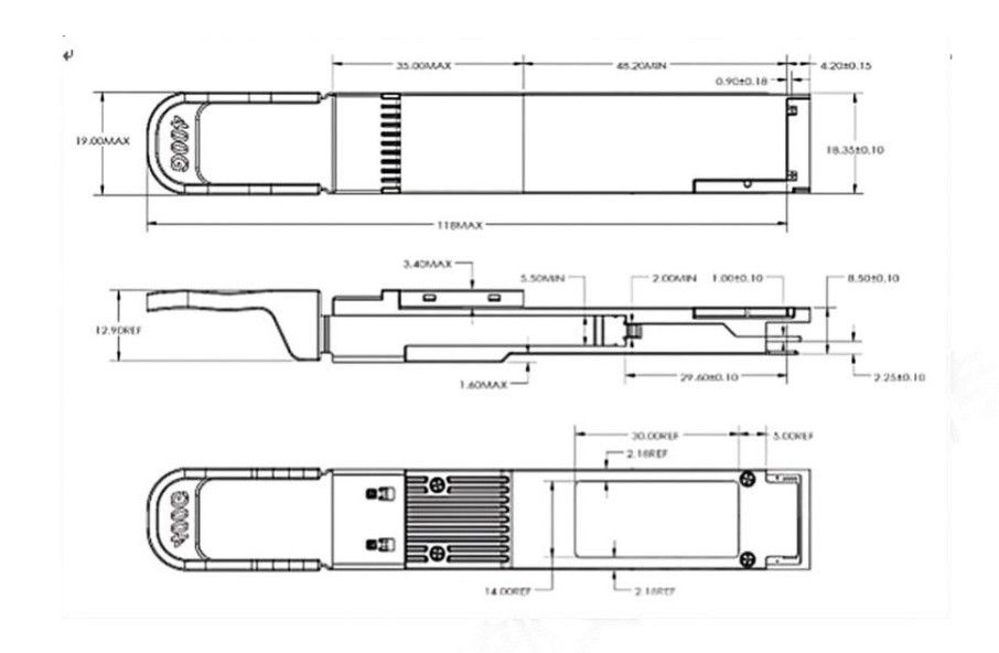 راه حل اتصال شبکه اترنت 400G QSFP112 DR4 گیرنده نوری برای انتقال فیبر تک حالت تا 500 متر