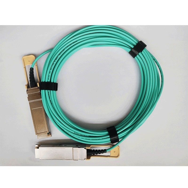 200G QSFP56 کابل نوری فعال 26.56GBaud سرعت انتقال داده سازگار با OM3 / OM4 کانکتور نوع QSFP56 کانکتور