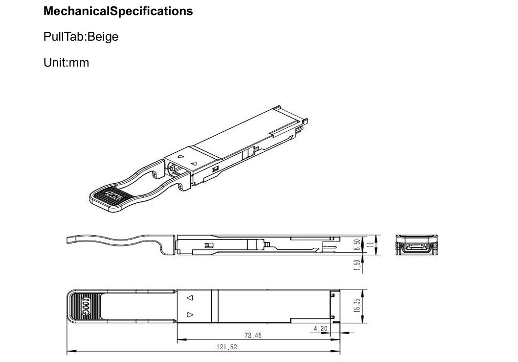 شبکه اترنت 100m SR4 100G QSFP28 ماژول فرستنده فیبر نوری با و سازگار با IEEE 802.3bm