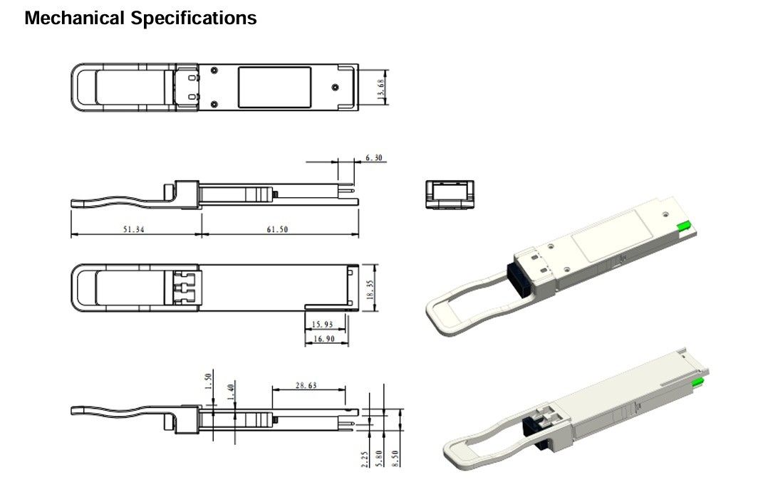 100G QSFP28 ZR4 LC Duplex Optical Transceiver 80km SFP28 LR4 103Gbps EML LAN-WDM Transceiver با تشخیص دیجیتال