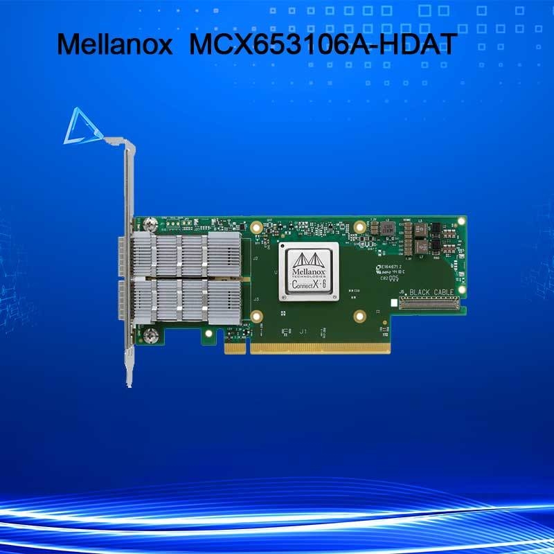 کارت شبکه ConnectX-6 MCX653106A-HDAT VPI Mellanox با سرعت 200 گیگابیت بر ثانیه، آداپتور InfiniBand و اترنت