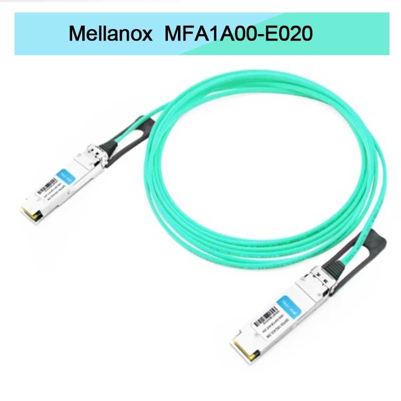 کابل نوری فعال Nvidia Mfa1a00-Xxxx 100GB/S Qsfp28 Mmf، کابل فیبر نوری فعال Mfa1a00-E020 Ib EDR 100GB/S