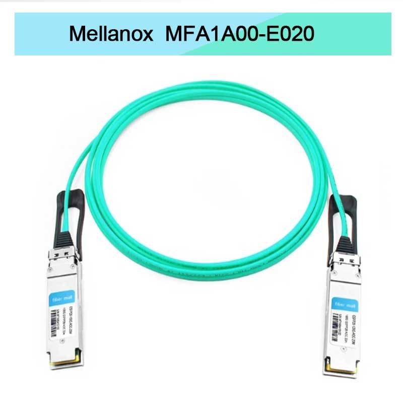 کابل نوری فعال Nvidia Mfa1a00-Xxxx 100GB/S Qsfp28 Mmf، کابل فیبر نوری فعال Mfa1a00-E020 Ib EDR 100GB/S