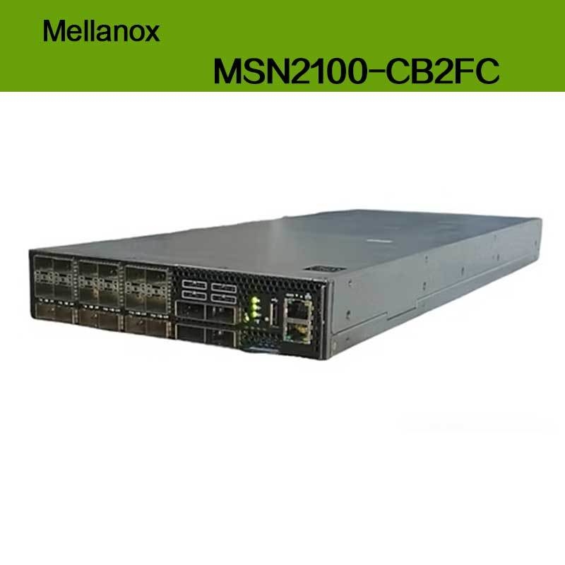 MSN2100-CB2FC سوئیچ 1U Nvidia Spectrum 100gbe با حداکثر سرعت 1g Cumulus Linux 16 پورت Qsfp28، 2 منبع تغذیه AC، معماری X86 با 2 هسته، عمق کم، جریان هوای P2c