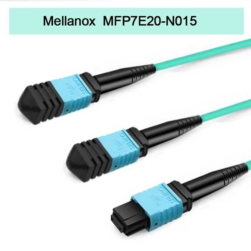 Nvidia Mellanox 100% محصولات اصلی Mfp7e20-N015 کابل فیبر غیر فعال، Mmf، MPO12 APC به 2xmpo12 APC، 15m