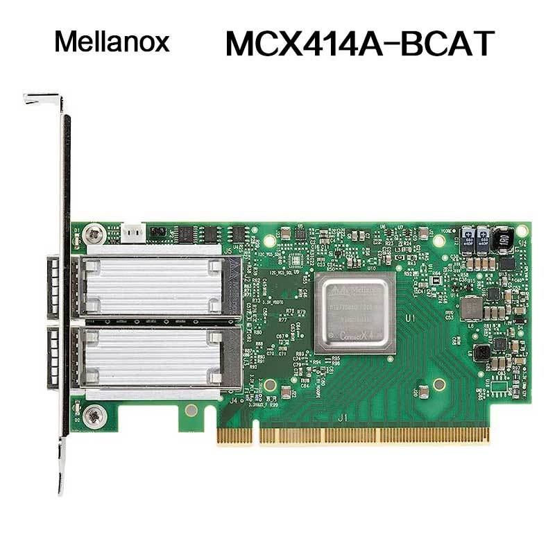 کارت رابط شبکه Nvidia 900-9X426-0054-Sq0 MCX414A-Bcat Connectx-4 En، دو پورت 40/56 گیگابیت Qsfp28، Pcie3.0 X8، براکت بلند