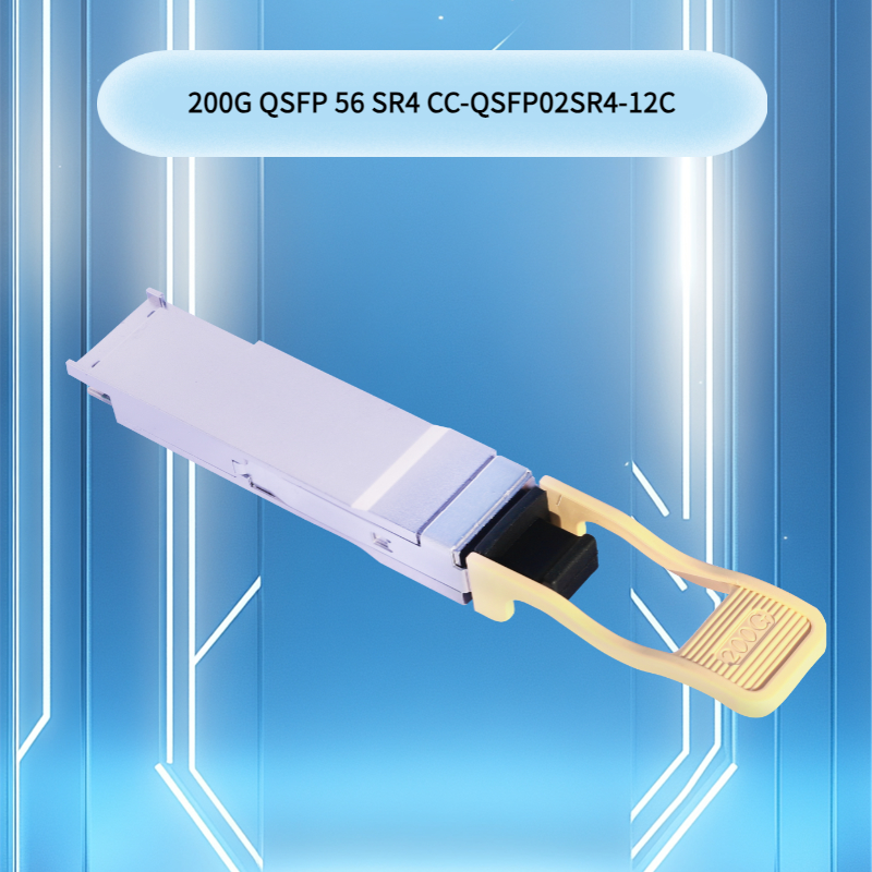 فرستنده و گیرنده نوری Qsfp56 Sr4 200 گرمی، 100 متر روی فیبر Om4 / 70 متر روی فیبر Om3، اتصال متقابل محاسباتی با کارایی بالا برای مراکز داده