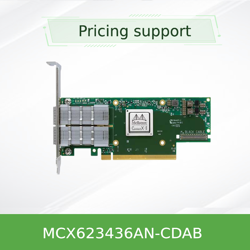 Nvidia MCX623436an-Cdab Connectx-6 Dx En کارت سازگاری، 100GB، Ocp3.0، با مدیریت میزبان، دو پورت Qsfp56، Pcie 4.0 X16، بدون کریپتو، Thumbscrew (Pull Tab)