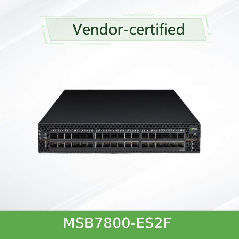 MSB7800-ES2F سوئیچ شبکه ملانوکس InfiniBand EDR 100Gb/S سیستم 36 QSFP28 پورت 1U