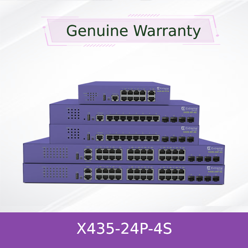 سوئیچ 24P Extreme Networks X435 AVB X435 4S با سرعت 68 گیگابیت بر ثانیه و 50.6 میلیون بسته در ثانیه، نو و اورجینال