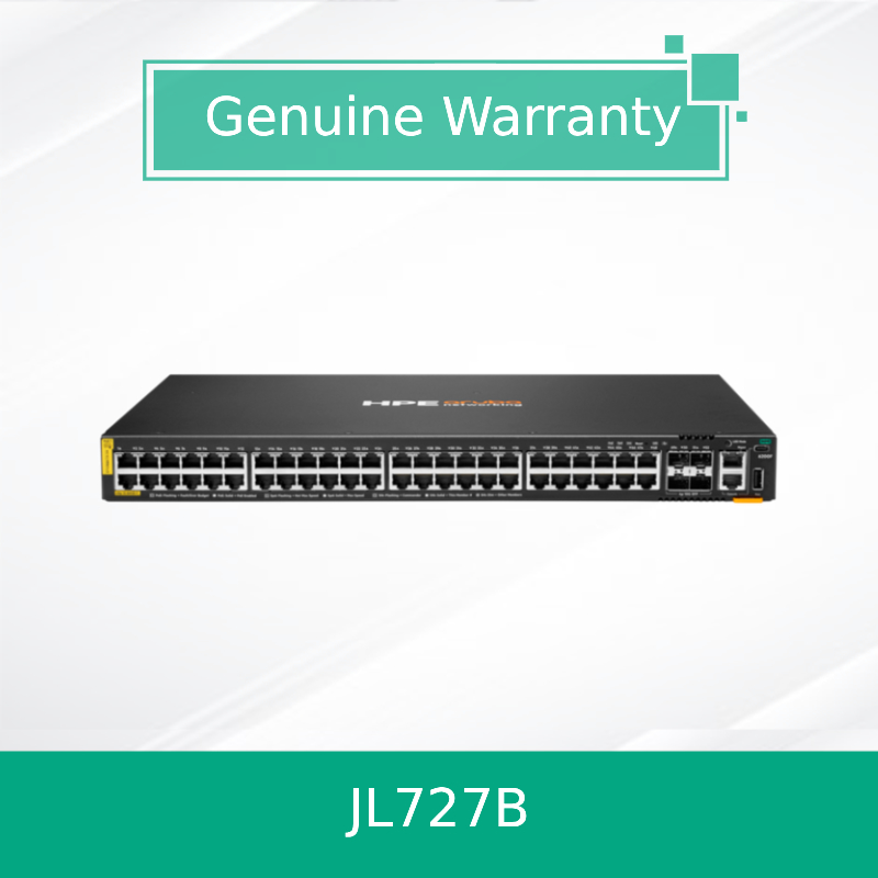 محصولات 100٪ اصلی HPE Aruba Networking CX 6200F 48G Class-4 PoE 4SFP+ 370W Switch (JL727B)