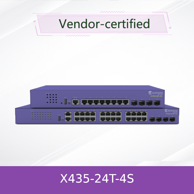 Full Half Duplex 802.3at Poe X435 Extreme Network AVB Switch 24T-4S 48 Ports 216Gbps