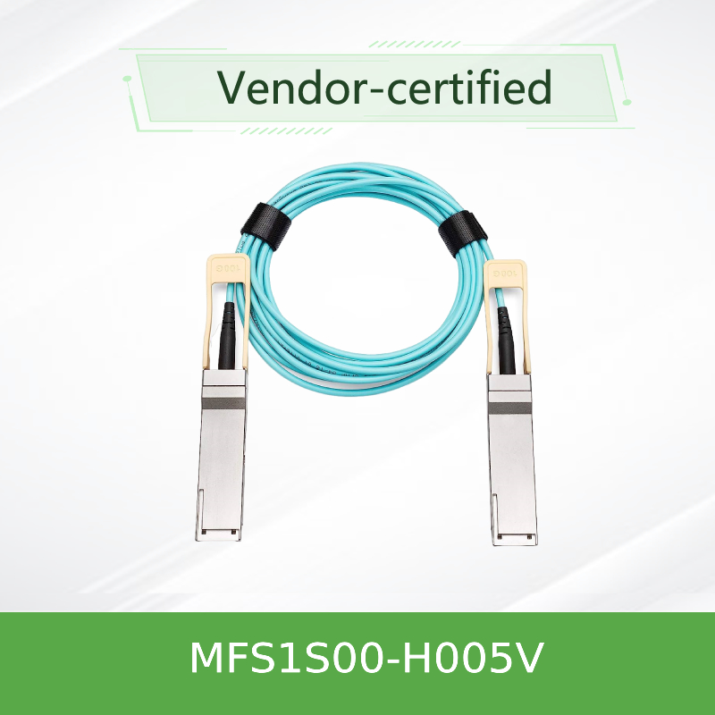 کابل نوری فعال NVIDIA MFS1S00-H005V 200Gb/s QSFP56 - کابل AOC 5 متری برای HDR InfiniBand و 200GbE