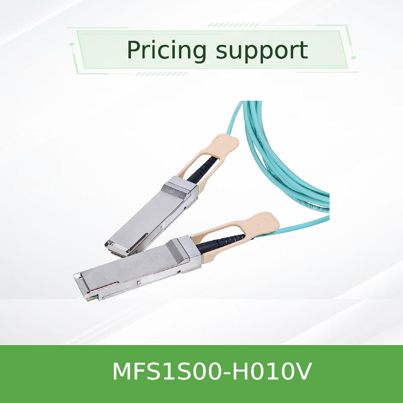 کابل نوری فعال QSFP56 10 متری 200 گیگابیت بر ثانیه MFS1S00-H010V Mellanox با برد گسترده برای شبکه‌های مرکز داده